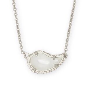 Kendra Scott Women Tansy Pendant Necklace Silvertone Rhodium Mother Of Pearl